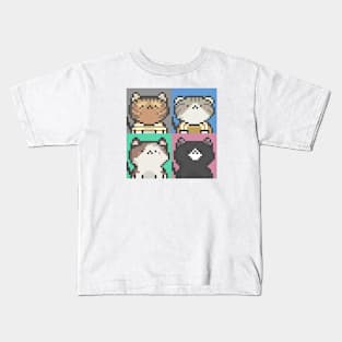 Pixel Cat Tile 027 Kids T-Shirt